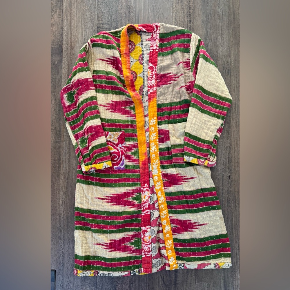 Kantha Kimono Robe Reversible - Picture 5 of 8